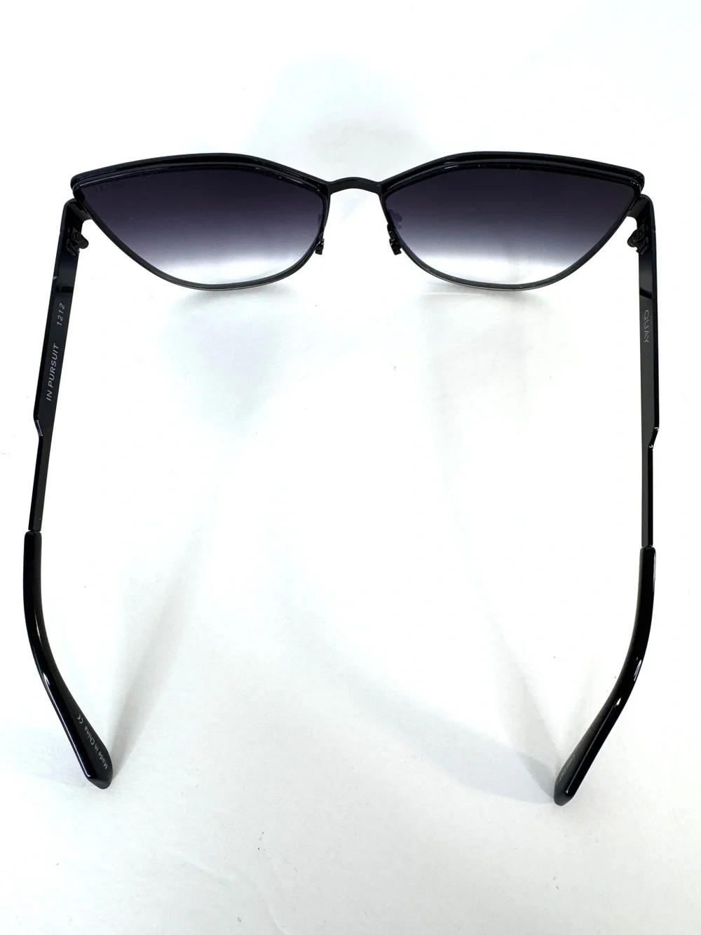 QUAY AUSTRALIA In Pursuit Cat Eye Sunglasses Black Fade